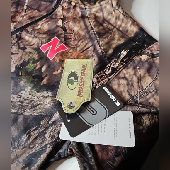 Nebraska Cornhuskers Colosseum 1/4 Zip Pullover Jacket Mossy Oak Camo Men Large - Picture 5 of 9